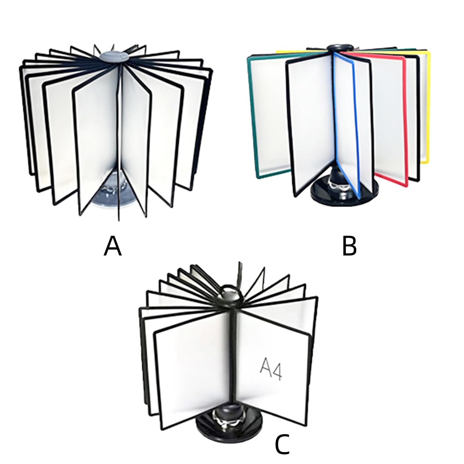 Porta documenti rotante colorato con tasche, perfetto per impiegati, studenti e insegnanti, migliora l'efficienza dello spazio di lavoro
