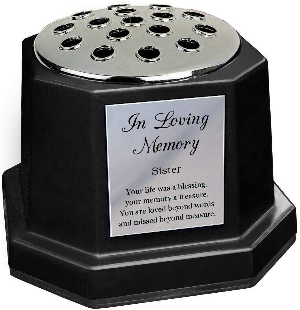 Buy County Engraving Black Memorial Flower Vase Graveside Pot With