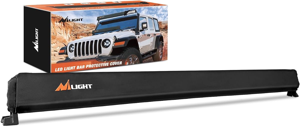 Nilight 52 Inch LED Light Bar Cover Black Nylon Protective Sleeve | Universal Fit Straight and Curved Light Bar, Waterproof Dustproof Scratch-Proof for Driving Off Road Lamp