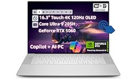 2025 NewDell 16 Premium(Previously XPS 16) AI Laptop, 16.3" OLED UHD+ (3840x2400) Touch Screen, Core Ultra 9 285H 16 Core, 32GB RAM 1TB SSD, Geforce RTX 5060, 3*Thunderbolt 4 Wi-Fi 7 Win 11Pro