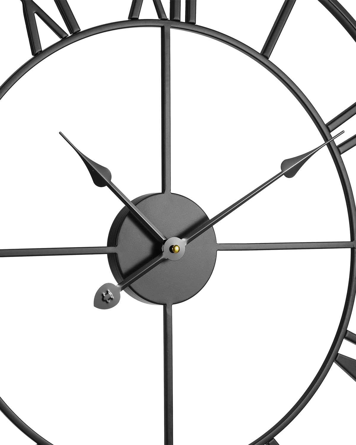VEVOR Reloj de pared grande, reloj de pared de 24 pulgadas, números romanos, funciona con pilas, silencioso, clásico, decorativo, redondo, para sala de estar, dormitorio, oficina, cocina, comedor,