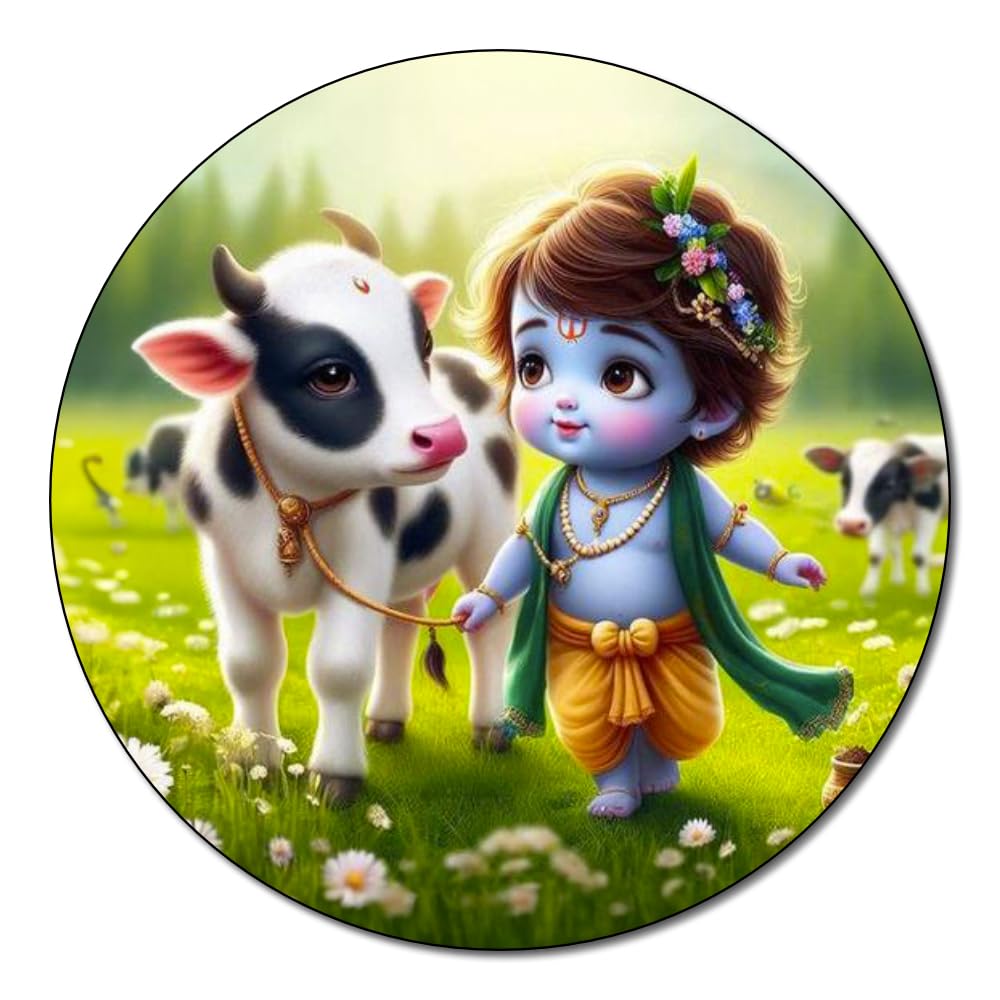 Little Krishna & Cow Fridge Magnet, 4x4 inches, for Kids Room, Pregnant Women (B0DCCHJ8S9) Amazon Price History, Amazon Price Tracker