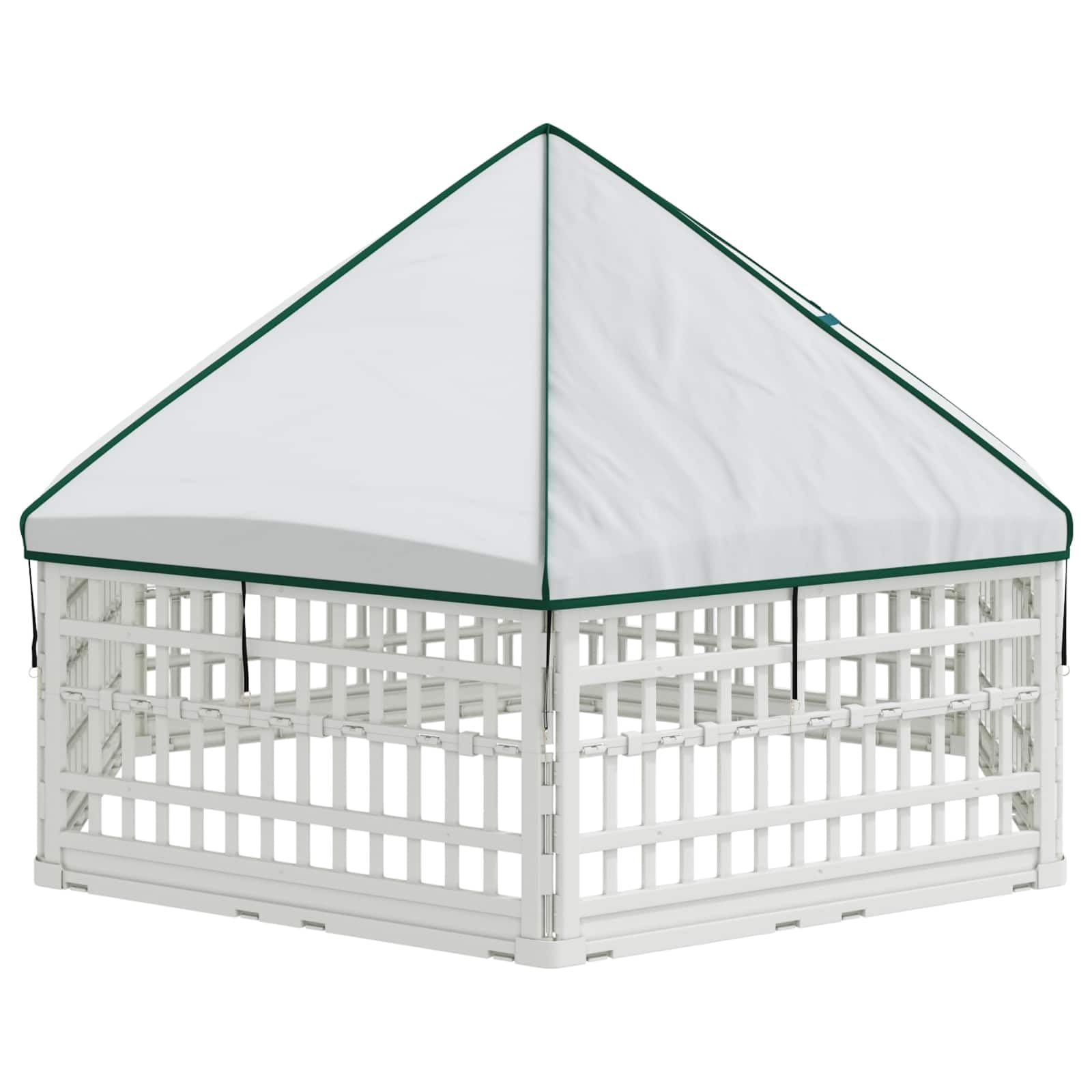 vidaXL 6 pannelli, penna da gioco per cani, 179 x 151 x 114 cm, colore: Bianco