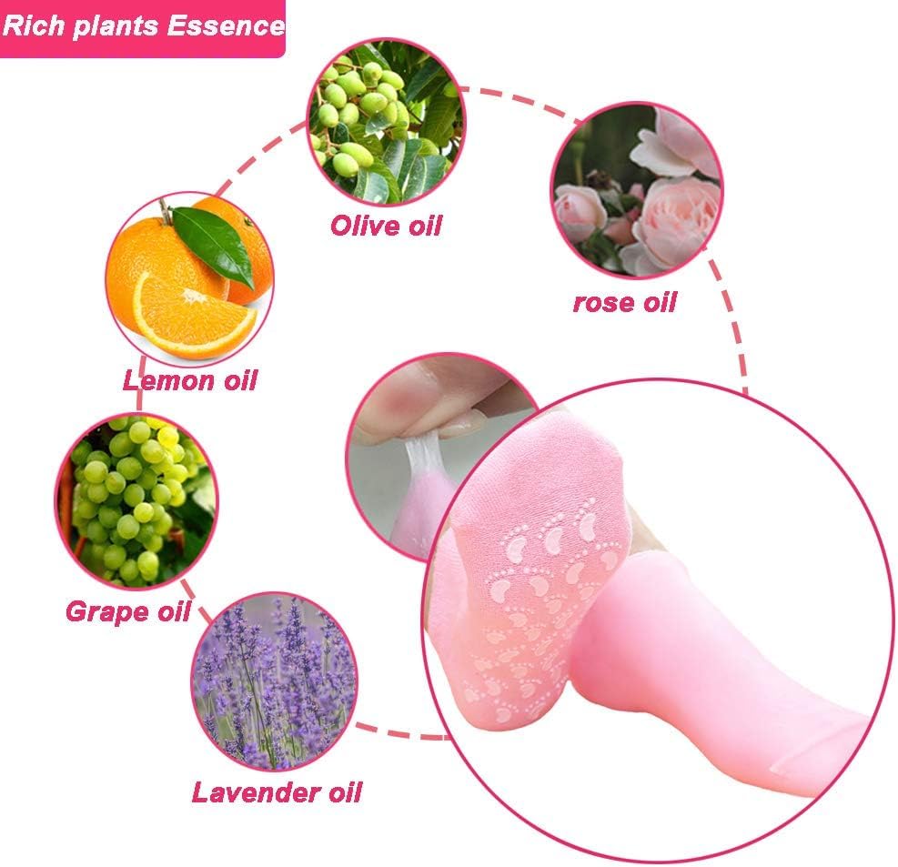 Image of Silicone Socks for Women, anti crack heel repair silicone socks for women, Spa Gel Socks for Women, Silicon Socks, Silicone Socks for Men, Foot Hydration Socks Vitamin E- Multicolour