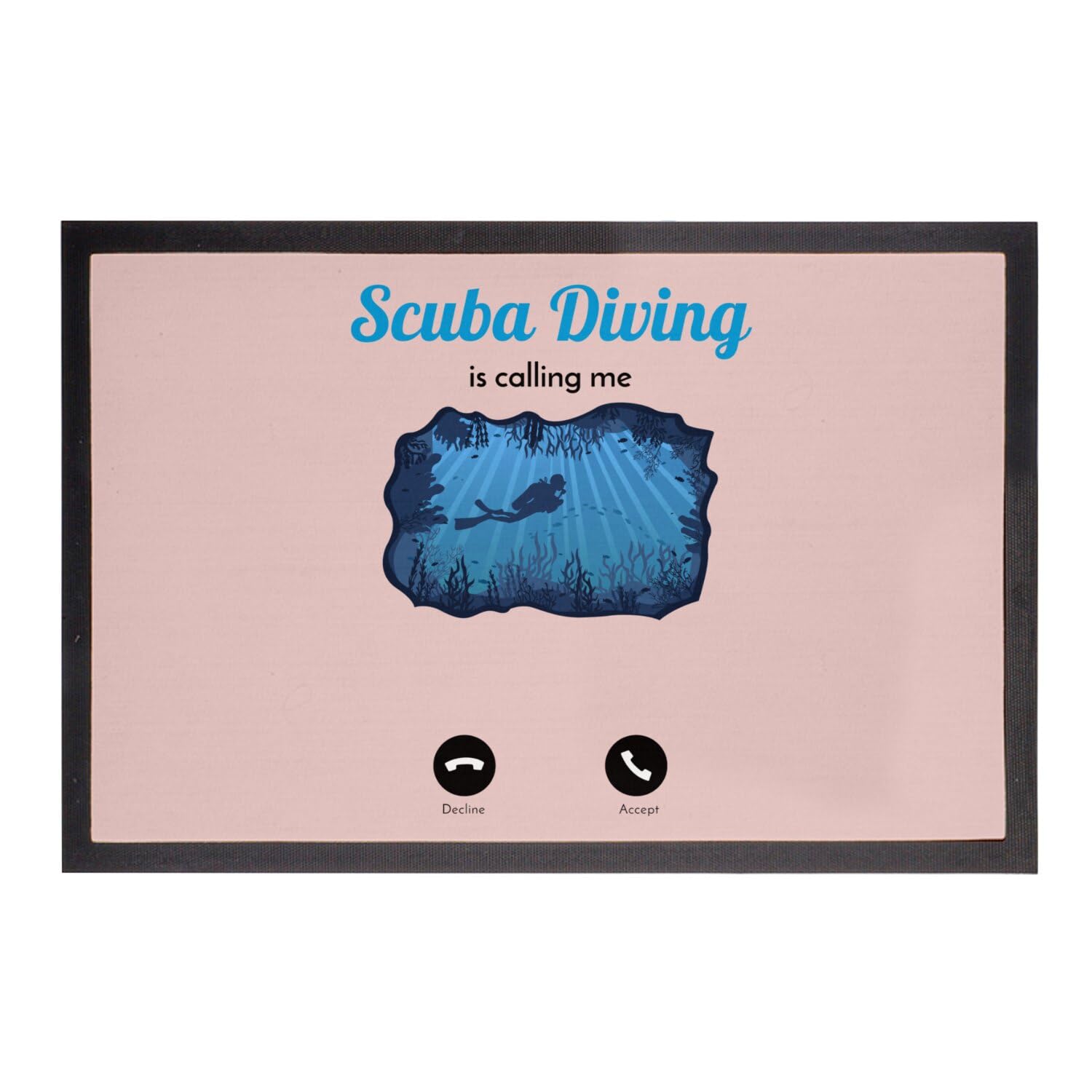 Paillasson Rose Scuba Diving 75x50cm pour une entrée originale de passionné
