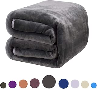 DREAMFLYLIFE Luxury Fleece Blanket 380GSM Winter Thick Blanket Super Soft Blanket Bed Warm Blanket Couch Blanket for All Season Dark Grey King-Size, 90x108 in - coolthings.us