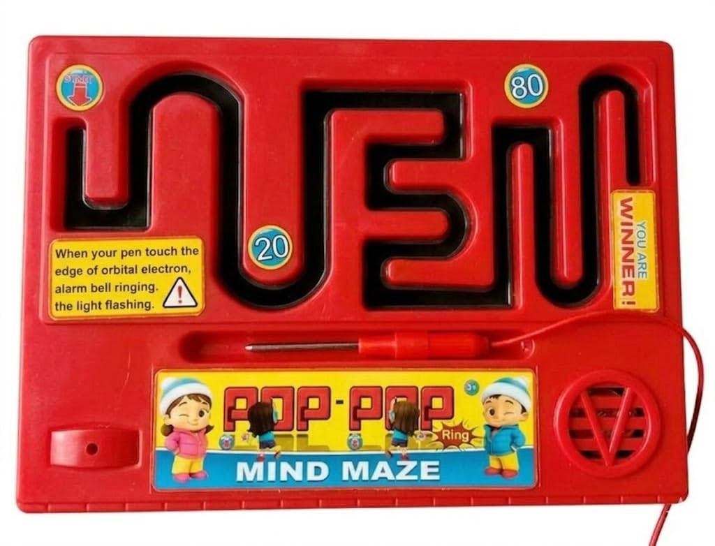 Pop-Pop Mind Maze Electronic Skill Game with Metal Stylus, Alarm Bell, Score Points, for Kids Ages 3+-image-39
