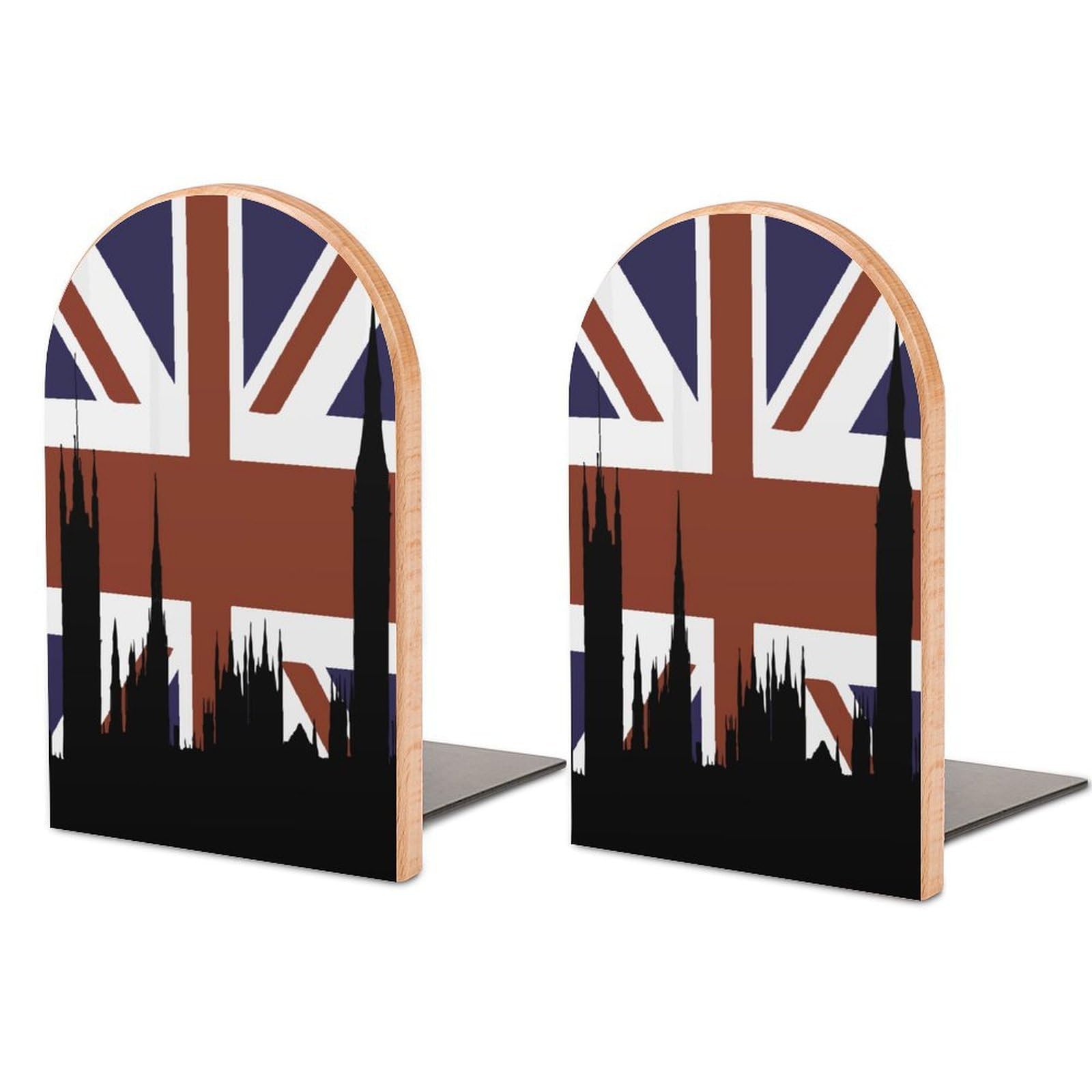 Nclqvjxzkhw Style British Flag Building Silhouette Book Ends For Shelves Bookends Bookshelf Holder Stand Books Stopper Home Office Decor