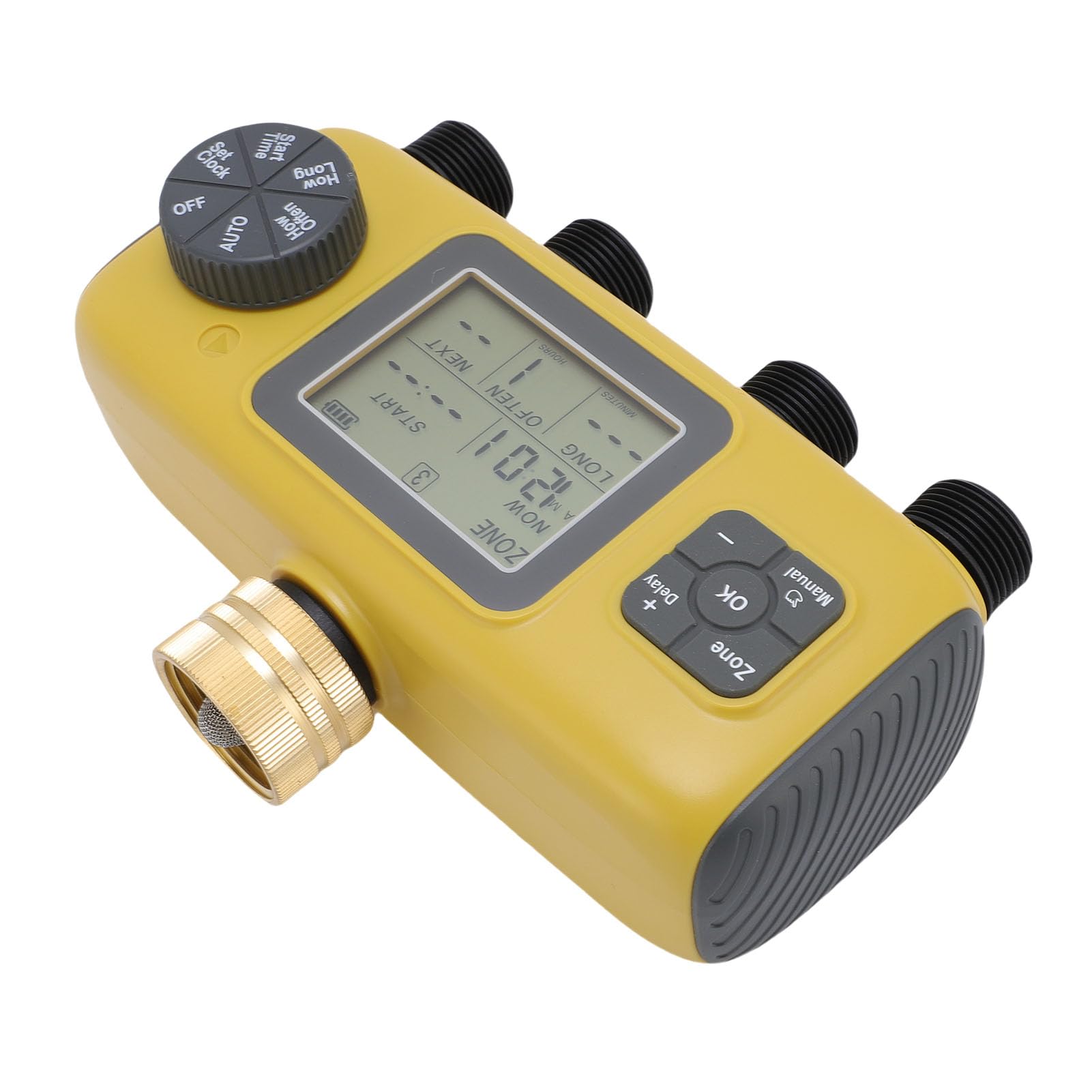 Pssopp Timer Irrigatore, di Irrigazione Automatico Impermeabile IPX5 con Display LCD, Rubinetto da 3 4 a 1 2 Pollici, Programmazione 1 12H o 30D per Irrigazione a Goccia del Prato Giardino