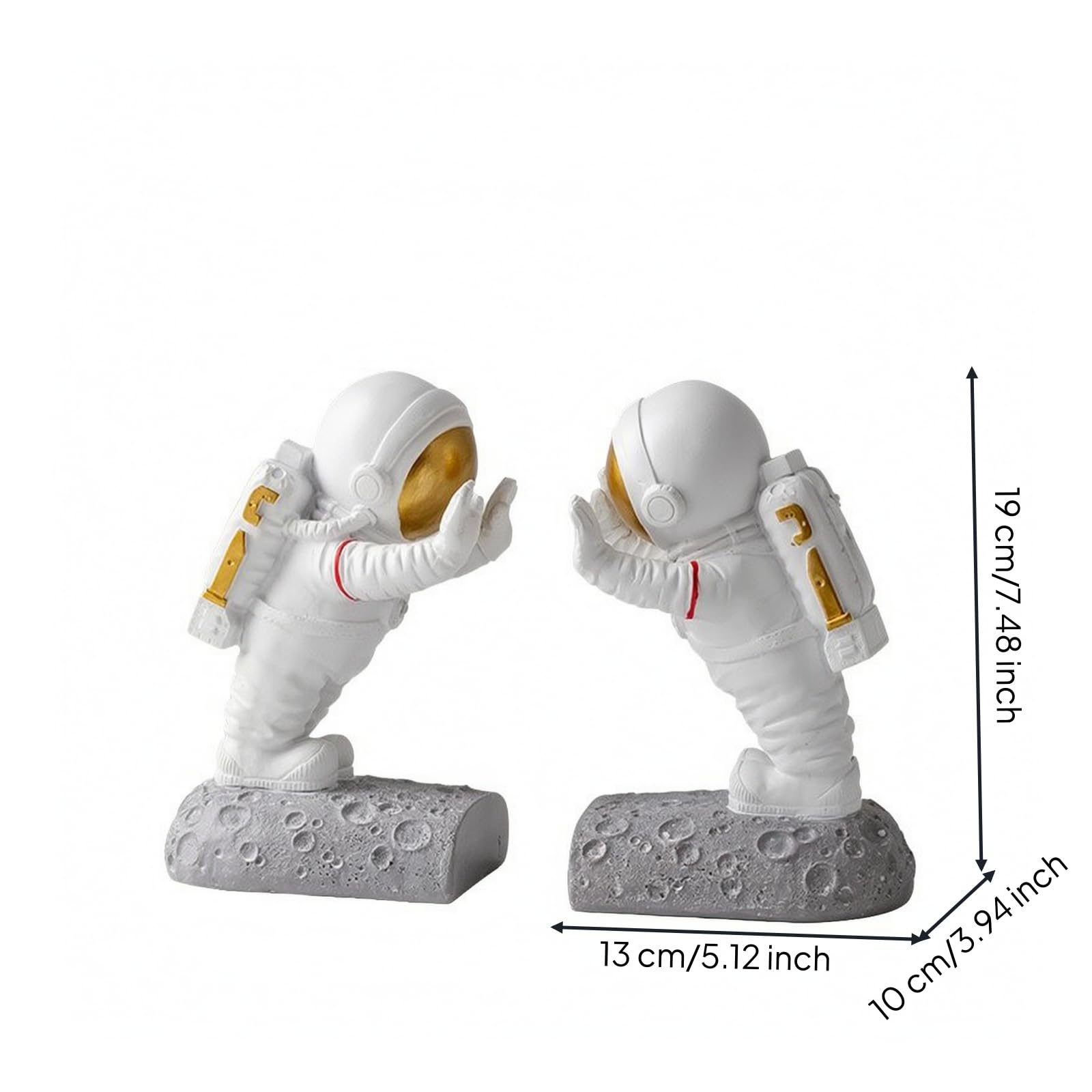 Serre-Livres Figurines Robustes Socle Texturé Eff Pierre, Moderne, Décoration, pr Bureau, Argent, Penseur Pair