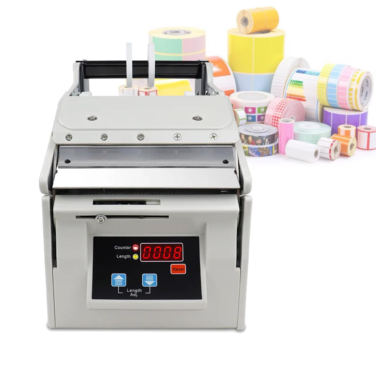 VNATWGOO Automatic Label Dispenser, 110V/220V Electric Label Machine, Adjustable Label Stripper, with Digital Display, for Self-Adhesive/PET/PVC Labels, Express,X-130-110V