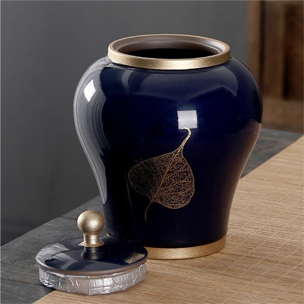 SONGCHAO Sugar Jar Retro Ceramic Loose Tea Storage Jar Home Kitchen Food Storage Jar Large Capacity Sealed Jar Single Jar Tea Canister (Color : B)