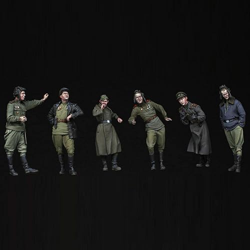 Miniatura 2 de Splindg 135 Soldado de Resina Modelo WWII Tanque Soldado (6 Personas, sin Tanque) sin montar, sin pintar Kit miniatura K7502