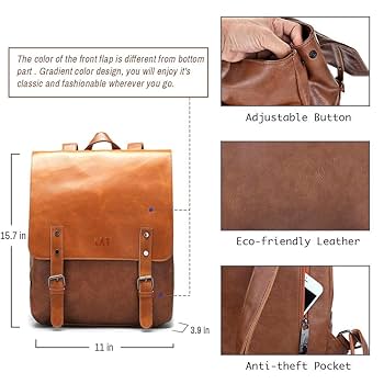 Amazon.com: LXY Vegan Leather Backpack Vintage Laptop Amazon.com: LXY Vegan Leather Backpack Vintage Laptop