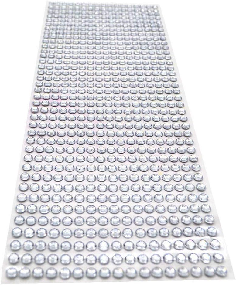 2520 pcs Rhinestone Stickers 5 Sheets 6mm DIY Self Adhesive Colorful Gem Rhinestone Embellishment Stickers Sheet Fits for Crafts,Body,Nail Makeup Festival Carnival (Silver)