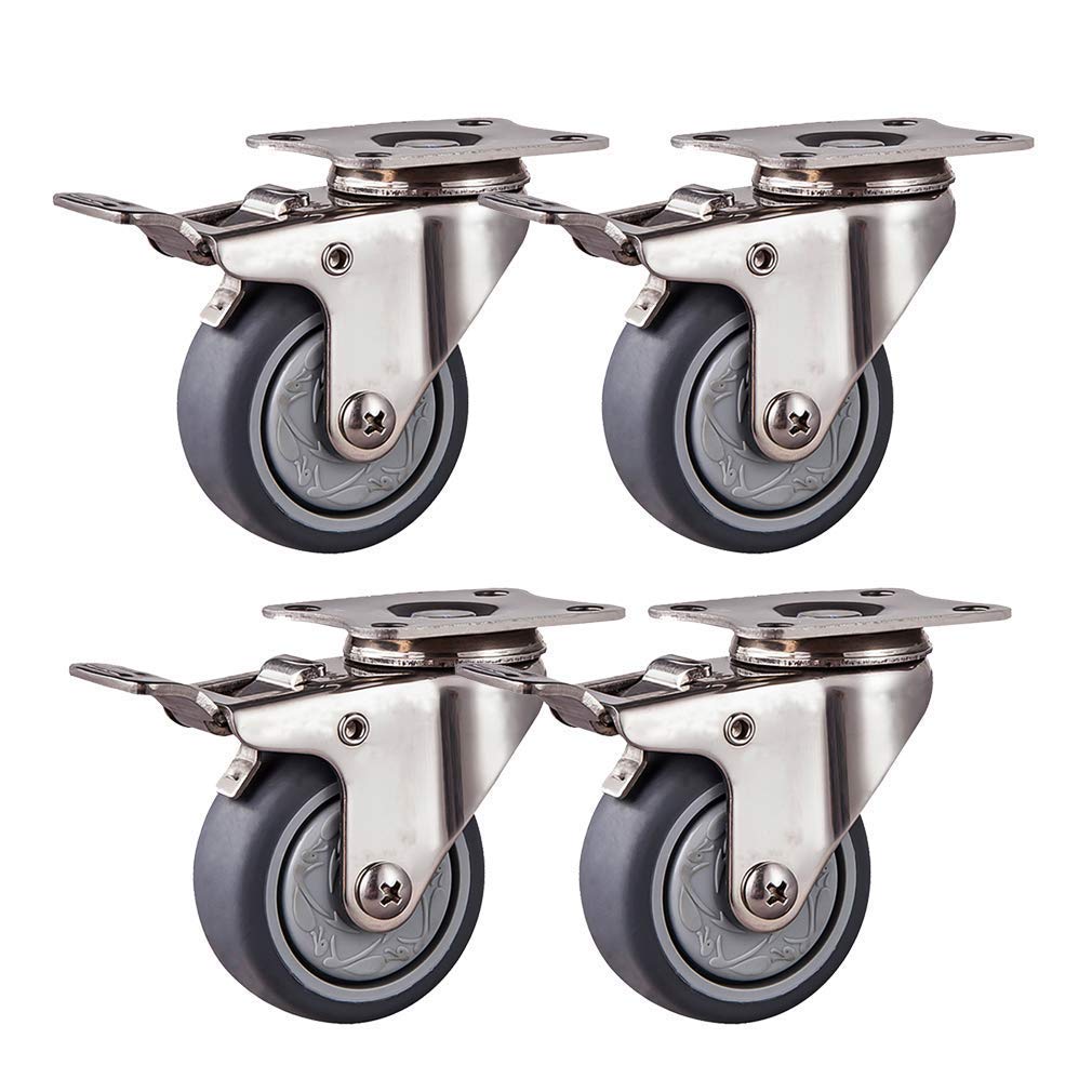 Roulette de 40 mm en caoutchouc TPR anti-rayure charge 120 kg avec frein intégré