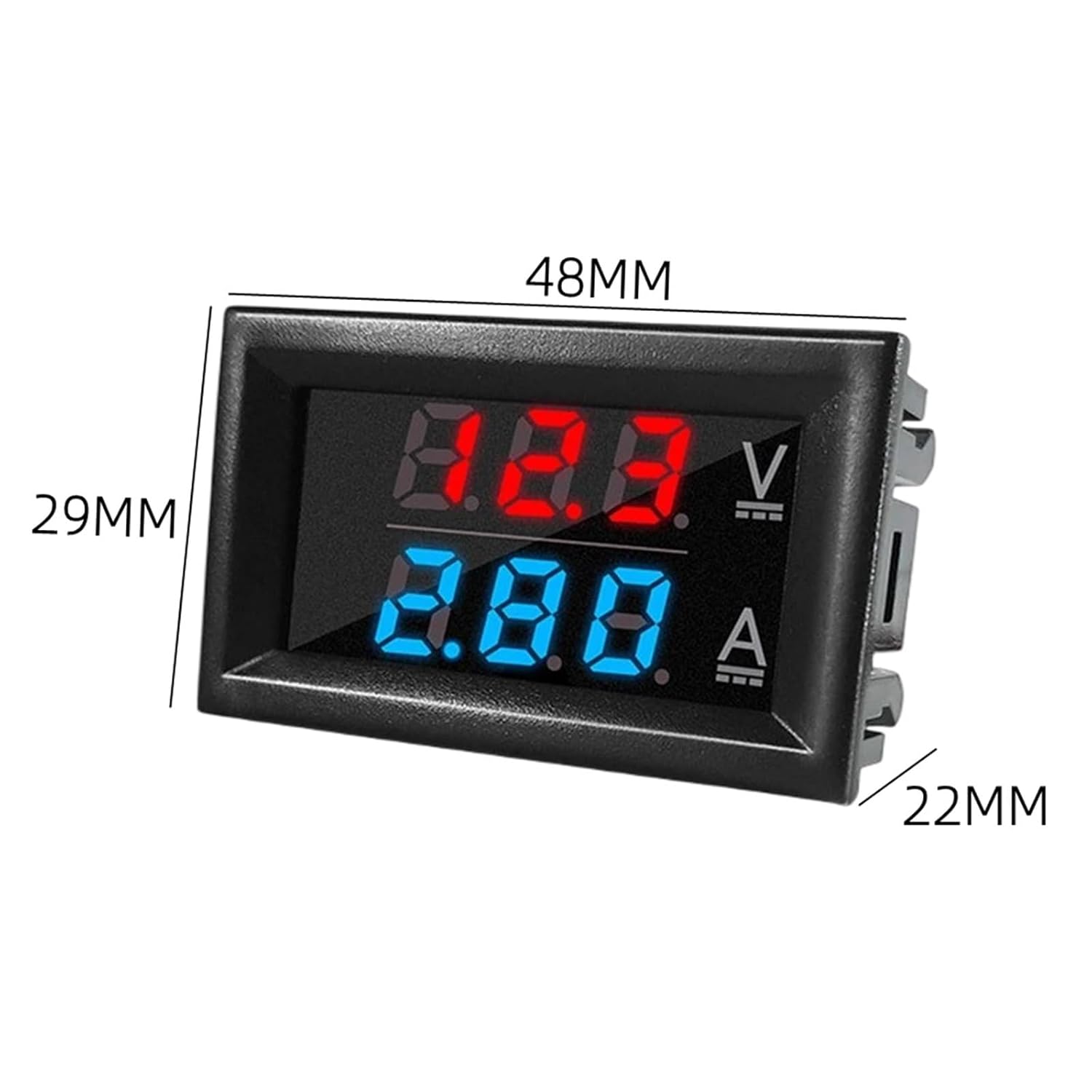 DC0-100V 10A Digital Voltmeter Ammeter Car Motocycle Voltage Current Meter Volt Detector Tester Monitor Panel 1Pcs(New-RED-BLUE)