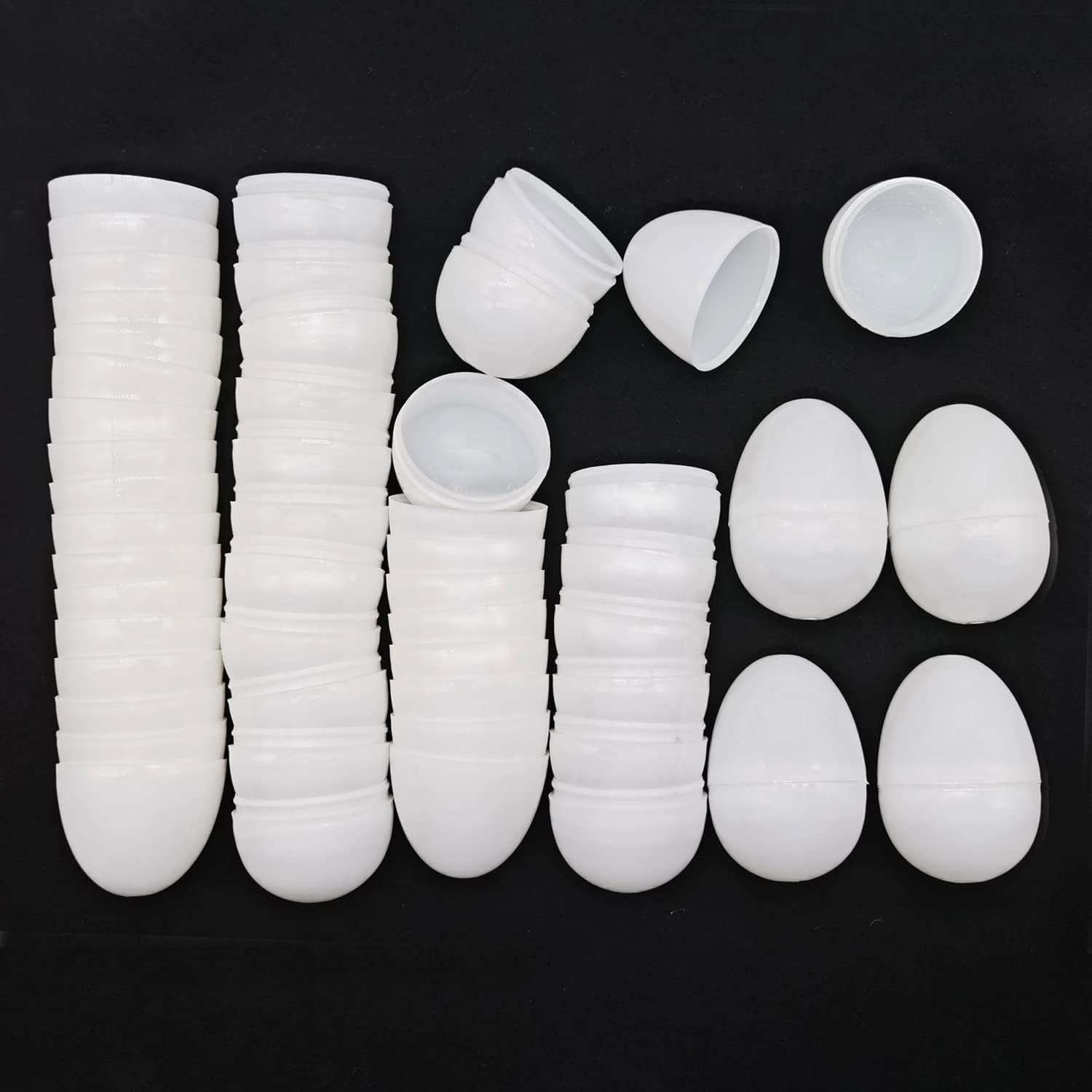 30pcs 2-3/8" Blank White Plastic DIY Easter Eggs