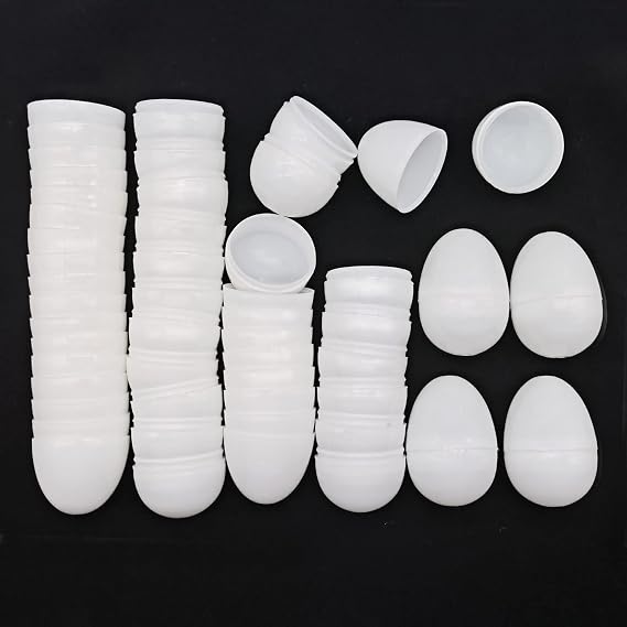 30pcs 2-3 / 8 بيض عيد الفصح البلاستيك الأبيض الفارغ DIY