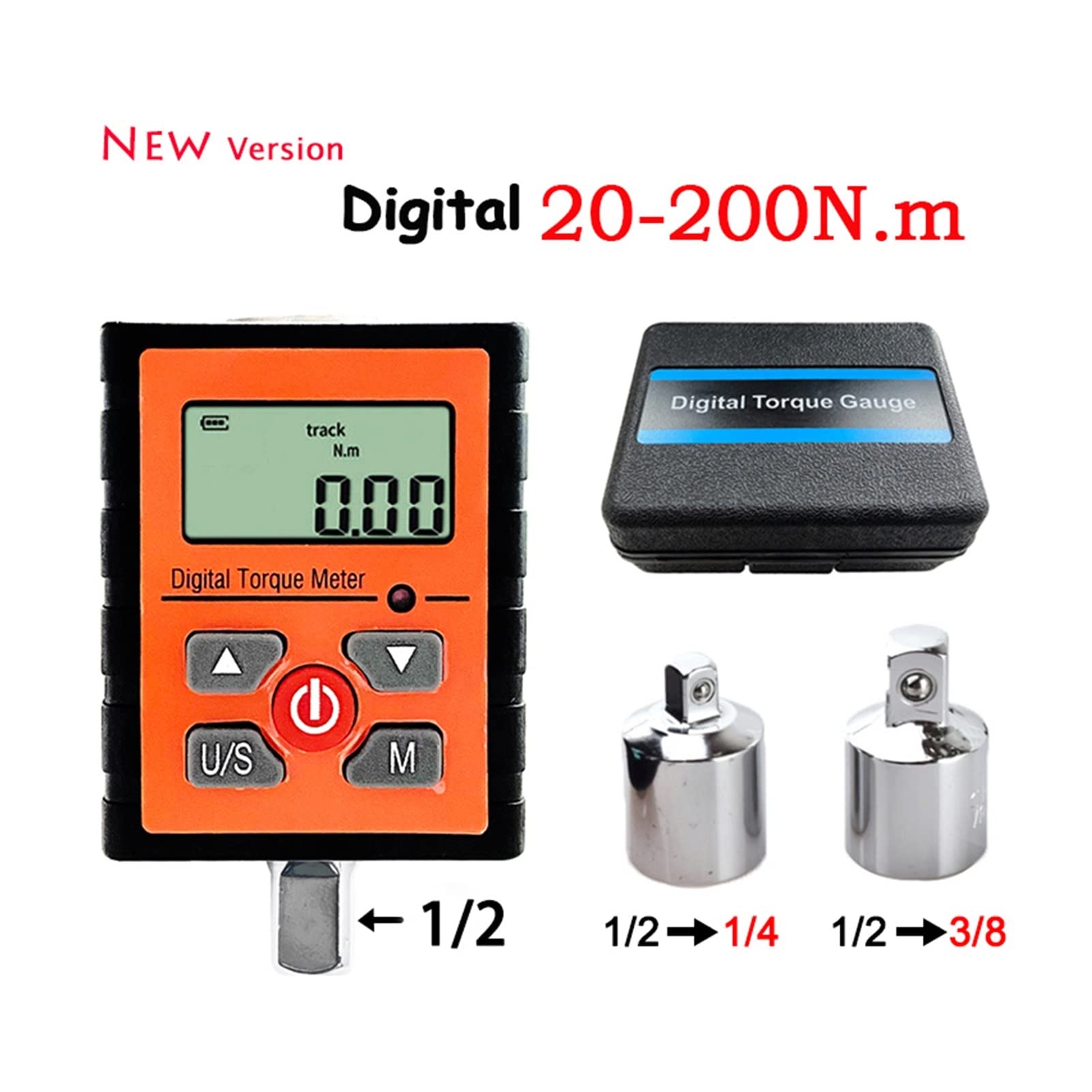 Klucze dynamometryczne 1/2 1/4 3 / 8QUT Digital Meter Meter Adapter Spark Plug Rower KG Wkrętak Tester wskaźnika Wrench Dorower do napraw samochodowych, rowerowych i ogólnych (Color : New Model 20-20