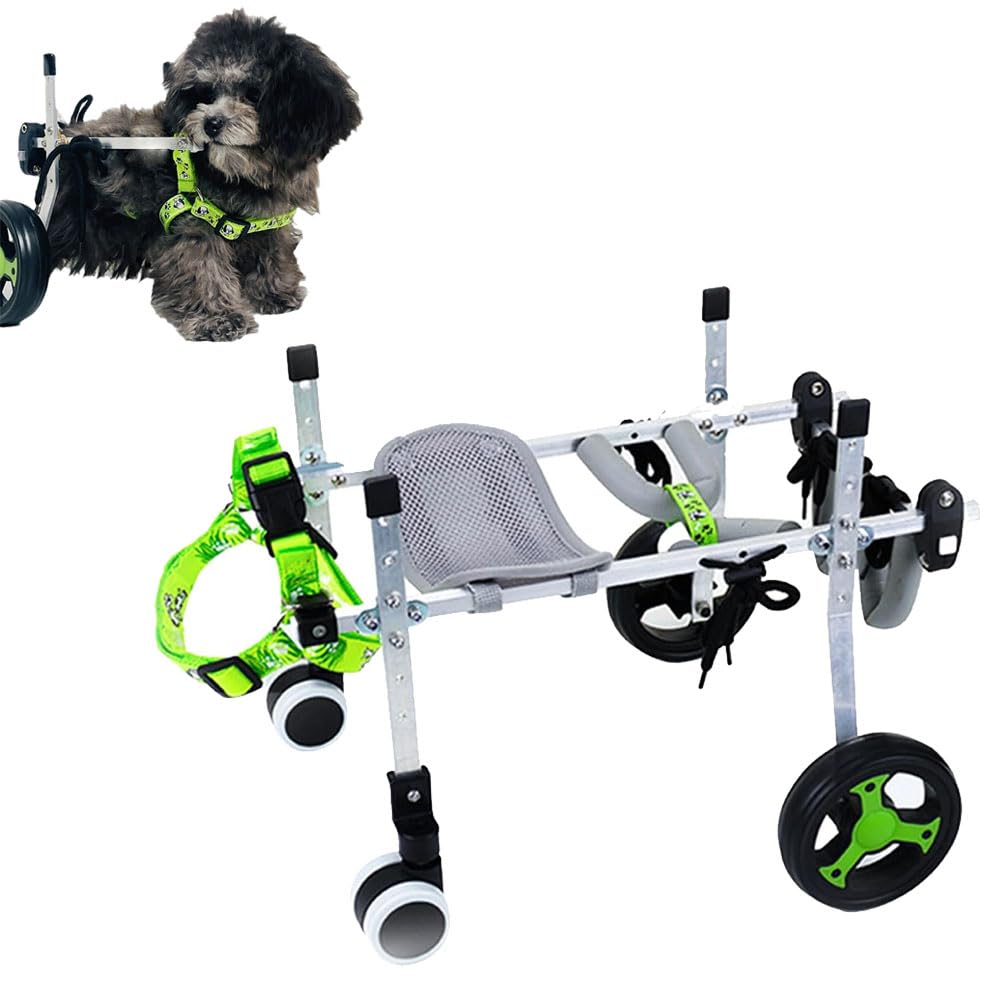 Pets Cart,Dog Wheelchair for Large Dogs, Adjustable Pet Mobility Cart with PVC Tires Lightweight Aluminum Frame Rear Leg Support Injured Dogs Rehabilitation 4 wheels L