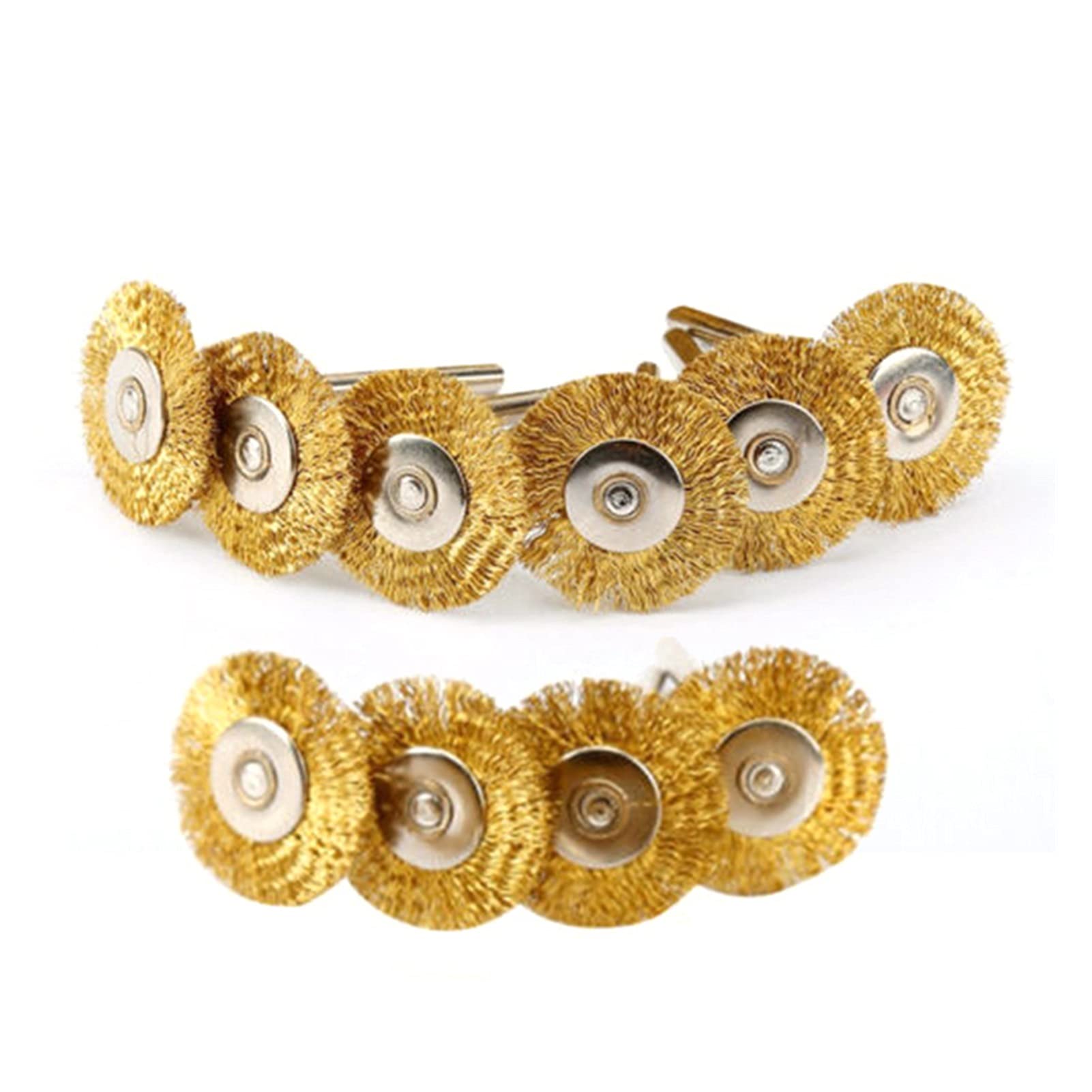 Szczotka druciana T-Shaped Brass Wire Brushes, for Drills Set,10pcs Polishing Cleaning Grinder for Rotary Tool 22mm