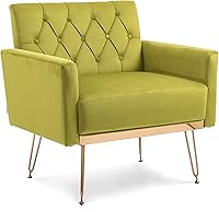 Vista 17 de Olela Silla decorativa de terciopelo con brazo para sala de estar, sillón moderno, sofá individual, acogedora silla auxiliar tapizada para lectura