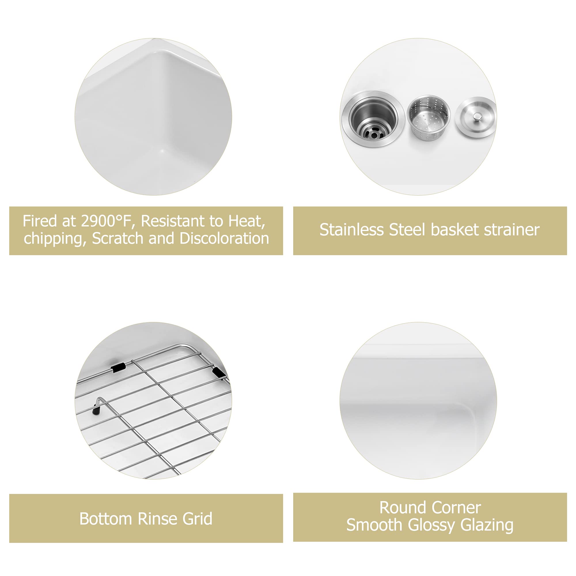 Buy 24 Farmhouse Sink White Sarlai 24 Inch Small White Kitchen Sink Ceramic Porcelain Fireclay