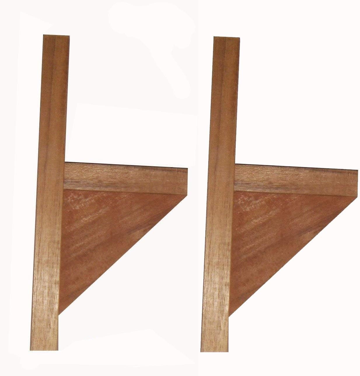 Two Teak Wood Planter Box Supports or Brackets, Great for 12" Window planters