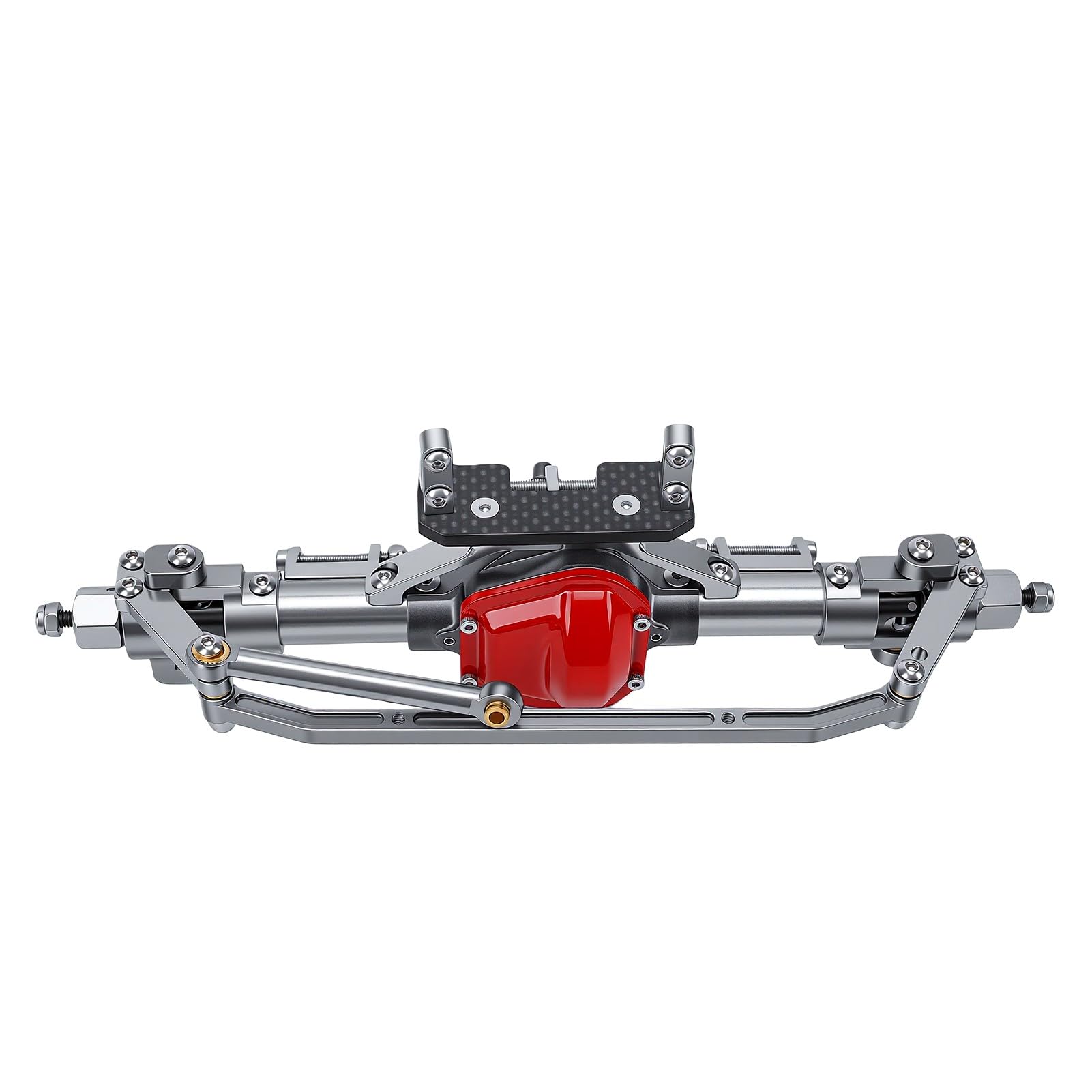 POENVFPO Oś Przednia RC do Gąsienic Axial SCX10 1/10, Ulepszenie (SILVER)