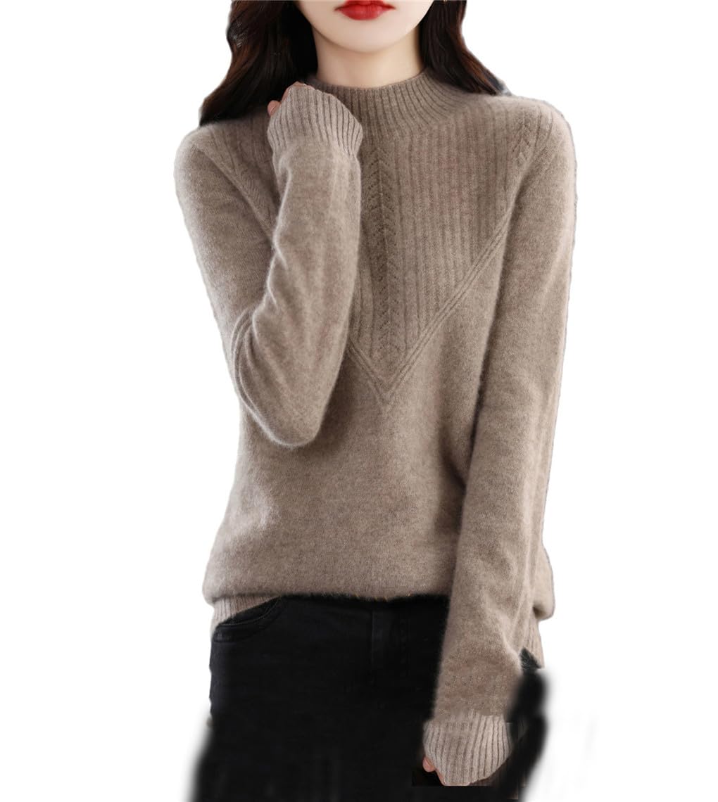 Maglione da Donna in Lana di Prima Linea Pronto per L'uso da Donna Maglione A Collo Alto Semi Temperamento Stile Corto