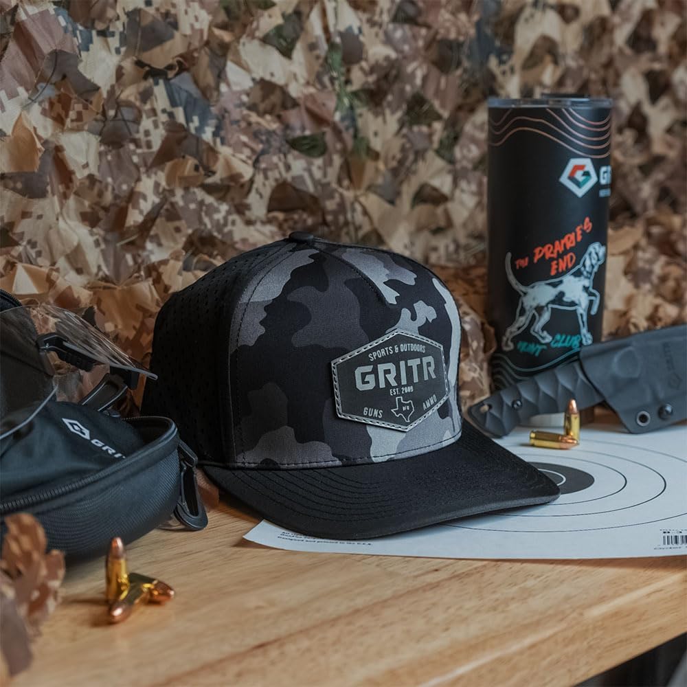 GRITR Trucker Hat - One Size Casual Mesh Hat for Camping, Hiking, Gym, Everyday Wear - Baseball Cap for Men & Women