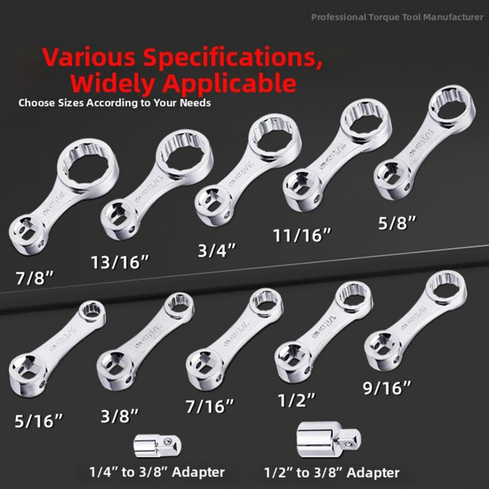 Lot de 12 adaptateurs de couple SAE 3/8 en acier au chrome vanadium pour baie de moteur étanche pour accès et retrait des fixations tenaces avec étui de rangement