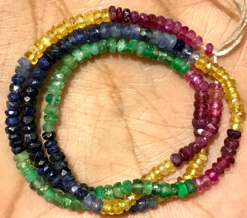 Perles saphir multicolore naturel 3mm pour éliminer les bijoux ternes