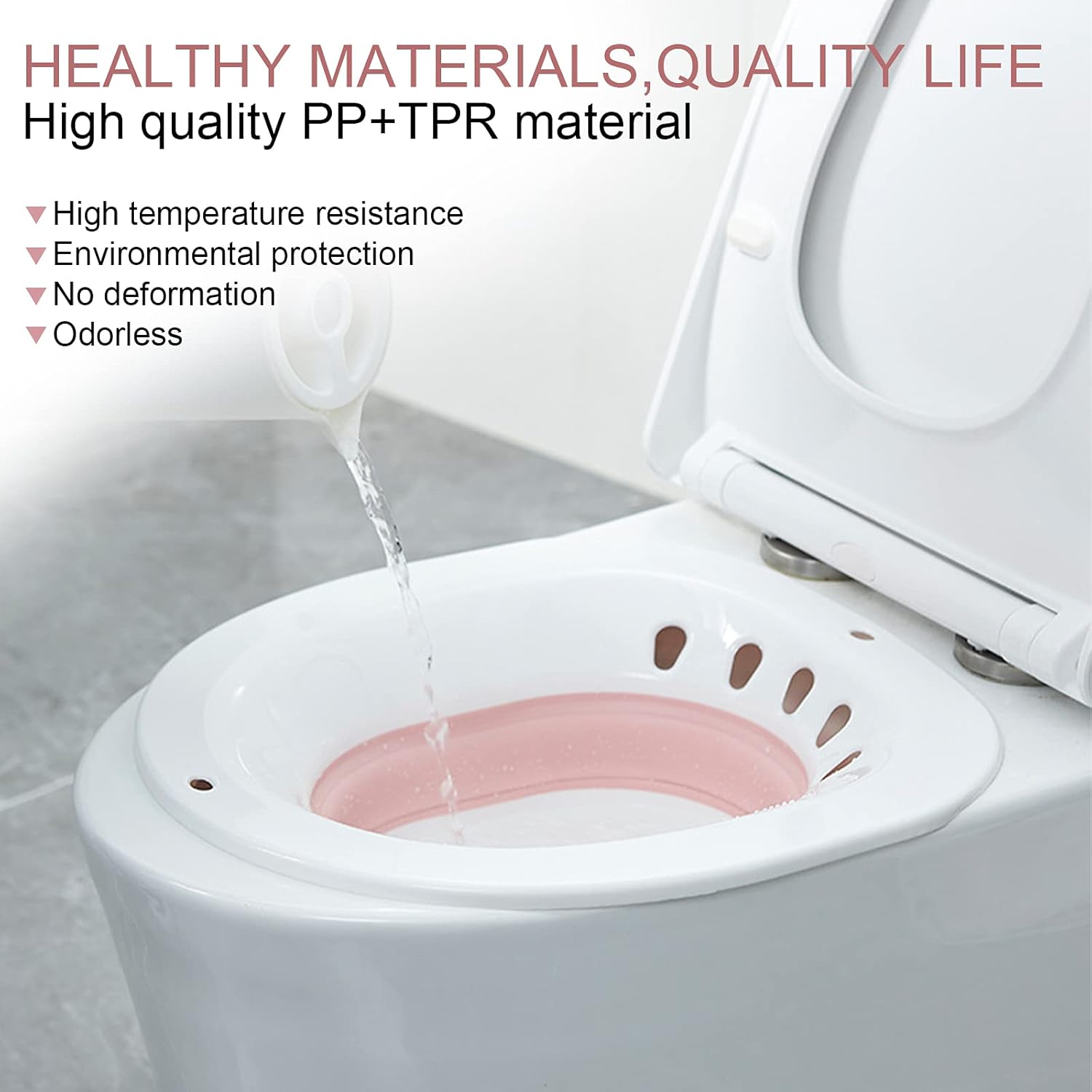 Sitz Bath for Over The Toilet Postpartum Care, Anal Postoperative Care Basin, for Hemorrhoids and Perineum Treatment, Alleviate Vaginal or Anal Inflammation, Foldable Easy to Store (Pink) : Health & Household