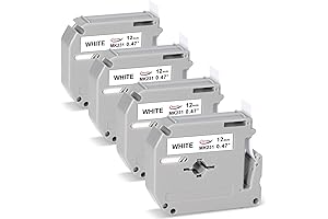 Anycolor Compatible M-K231 Label Tape Replacement, 4 Pack for Brother P-Touch Label Maker