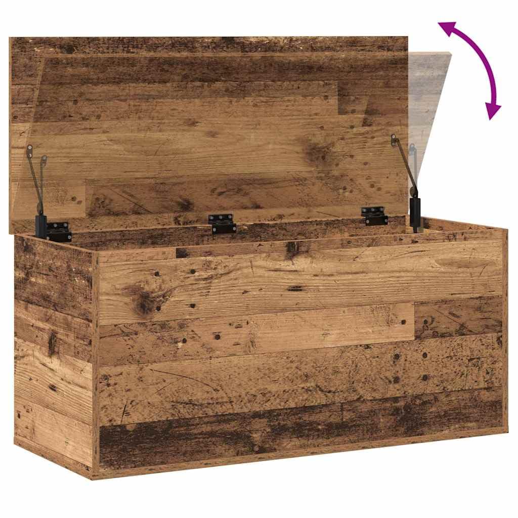 Pudełko do przechowywania starego drewna, 100 x 42 x 46 cm, materiał drewnopochodny z miejscem do przechowywania do salonu, sypialni, biura domowego, stabilna drewniana skrzynia, wszechstronny