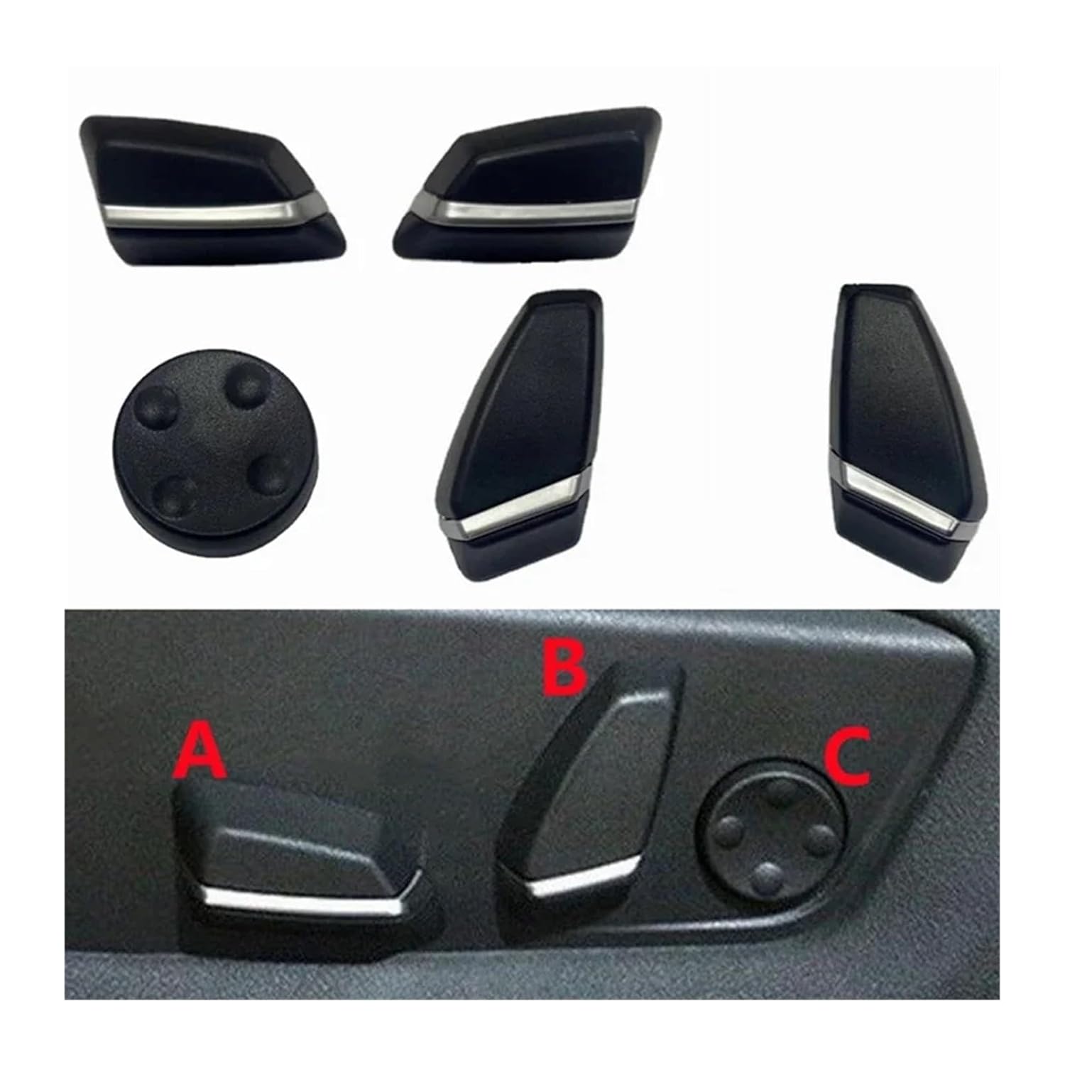 Button Electric Fit for Seat Adjustment Button Power Lumbar Support Headrest Switch Fit for BMW 5 6 7 Series X5 F15 X6 F16 F18 520 525 528 Control Switch(1 PCS B Right)