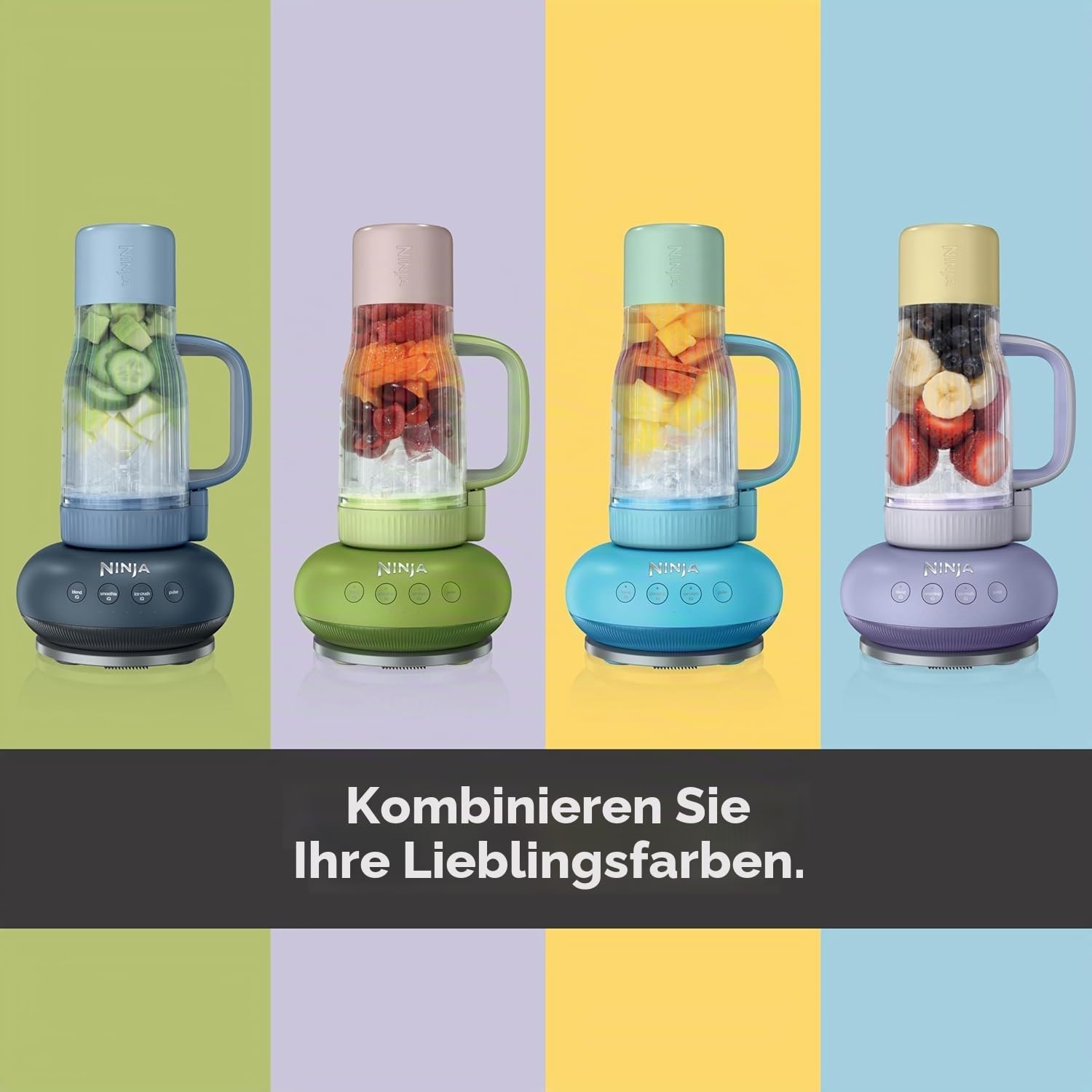Ninja BlendBoss Mixer mit tragbarem Becher, persönlicher Mixer mit abnehmbarem Reisebecher, 3 automatische Voreinstellungsmodi, Cyberspace DB351UKCY