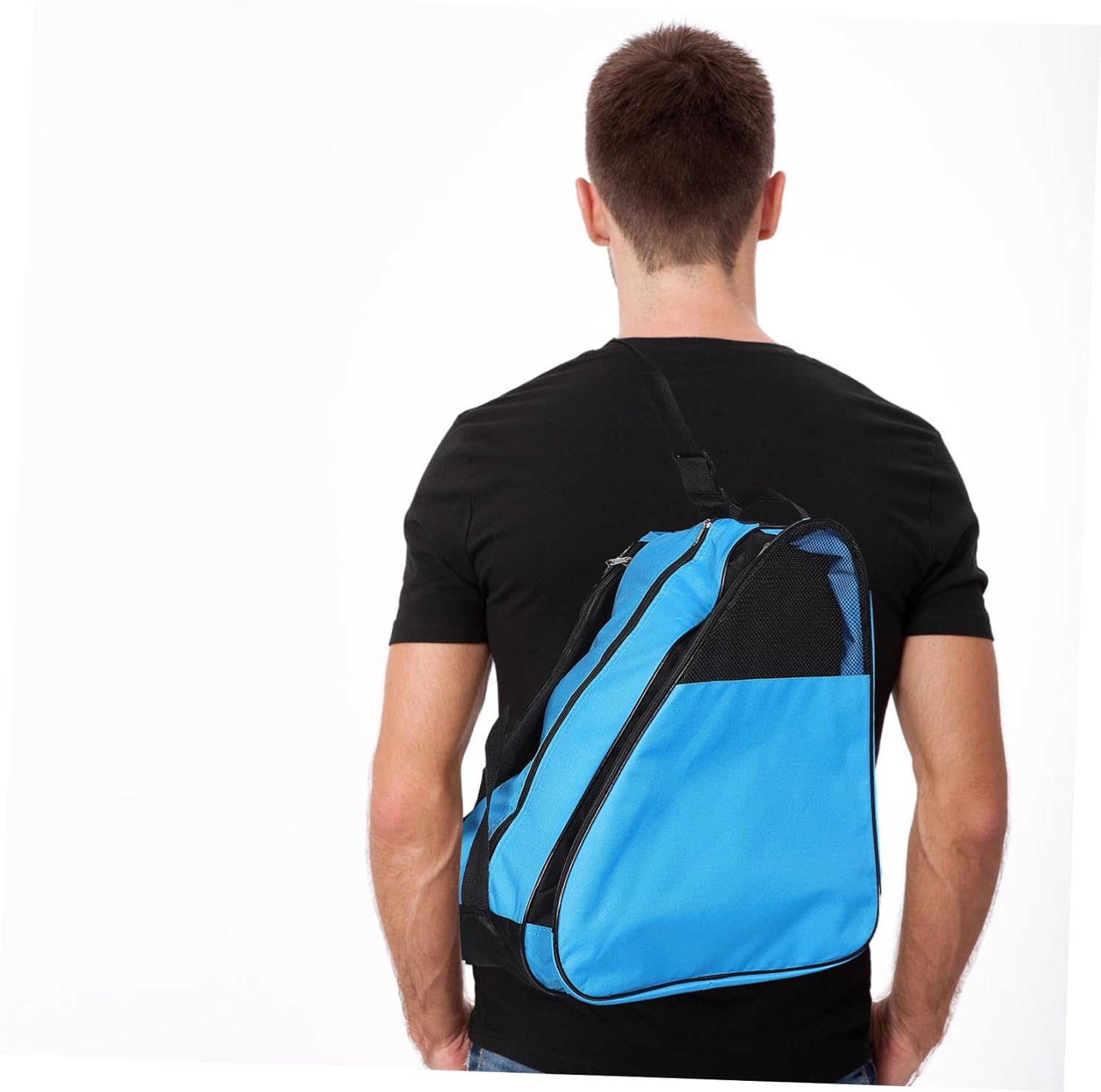 Roller Skates Bag Shoulder Strap Lightweight Skating Pouch Multiple Compartments Stylish Roller Backpack for Women and Girls for Ice and Inline Skates