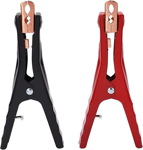 2 abrazaderas de batería de automóvil, clip de prueba de batería, negro y rojo 400 A, aleación de aluminio, abrazadera de prueba de repuesto para