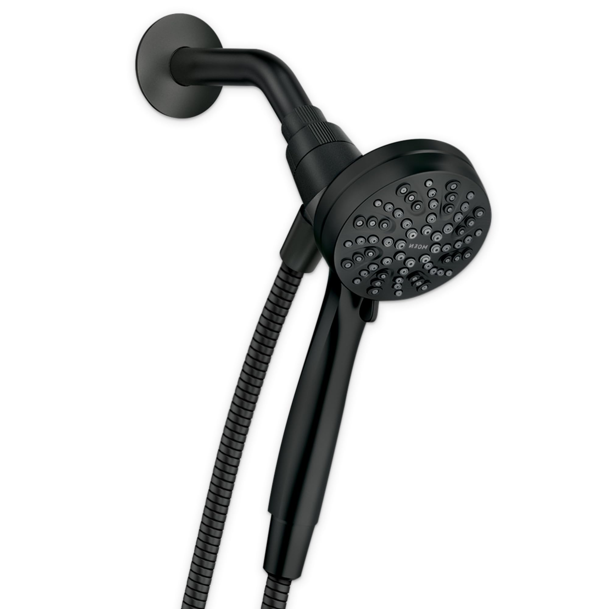 Engage Magnetix Matte Black Eco-Performance 3.5-Inch Six-Function Detachable Handheld Showerhead with Magnetic Docking System, 26100EPBL