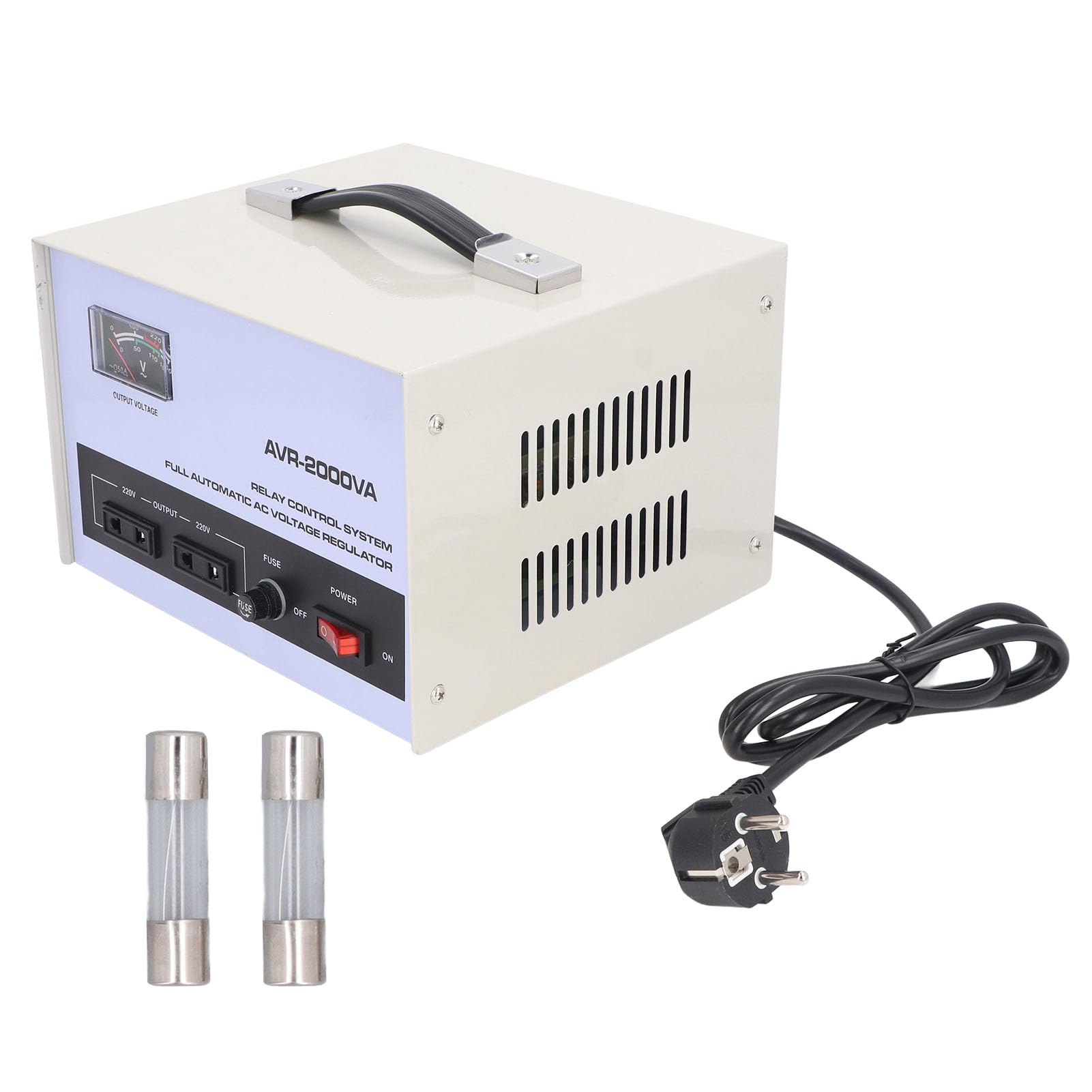 Trasformatore Step Up Down, Regolatore Automatico di Tensione Presa Universale Ingresso 160‑250 V Uscita 220 V per Elettrodomestico (Spina europea)