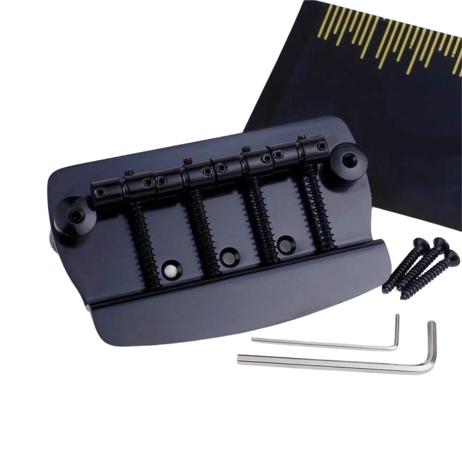 Mostek Gitarowy 4 Strunowy Stały Mostek Basowy Hard Tail MMB4 Chrome Black(Black)