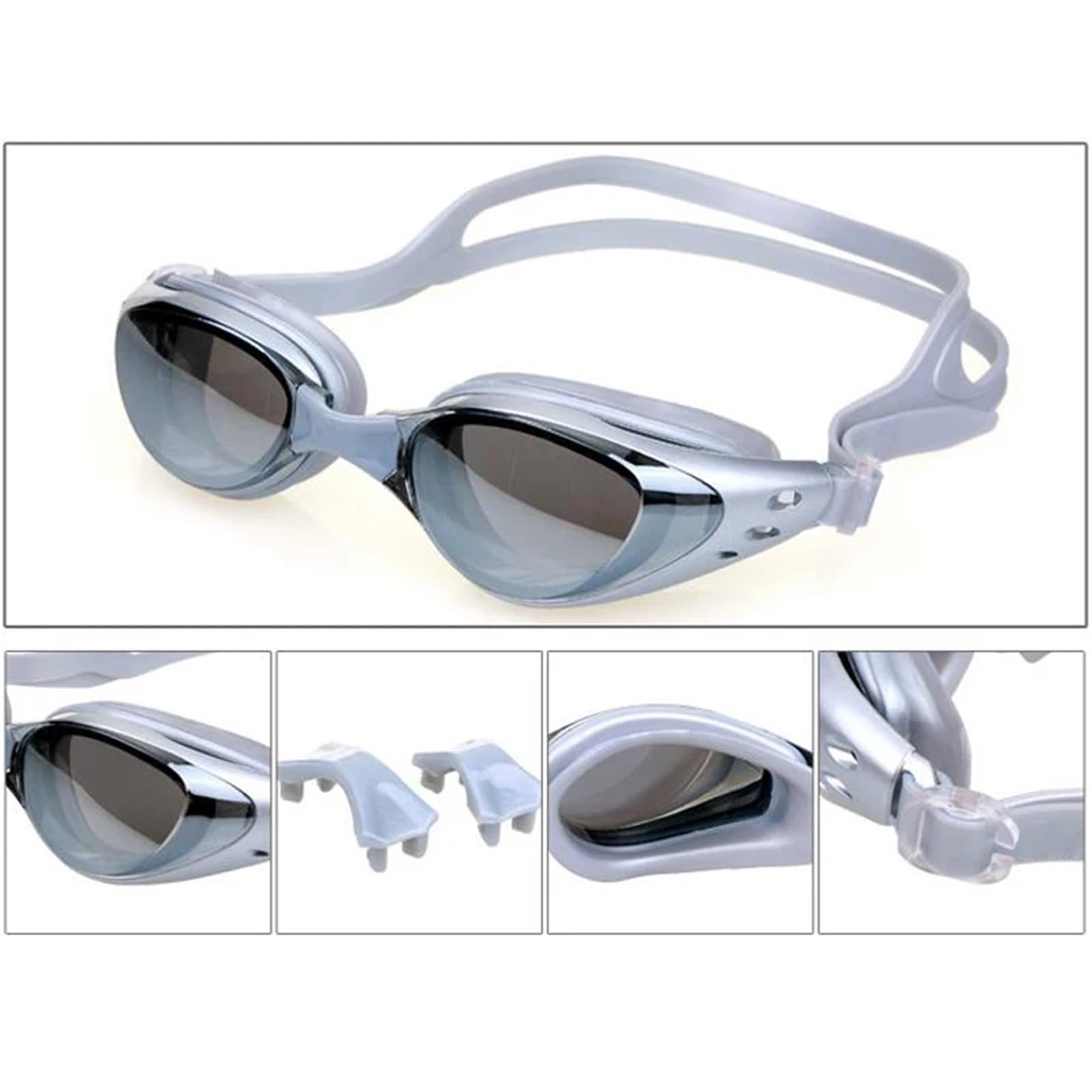 Schwimmbrille Beschichtung Schwimmbrille Professionelle wasserdichte Anti-Beschlag-Schutzbrille Schwimmbad Wassersportbrille for Männer Frauen für Erwachsene