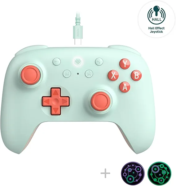 8Bitdo Ultimate 2C Hall Effect Joysticks and Hall Triggers Wired Controller for Windows PC and Android, with Remappable L4/R4 Bumpers, Turbo function & Rumble vibration (Mint)