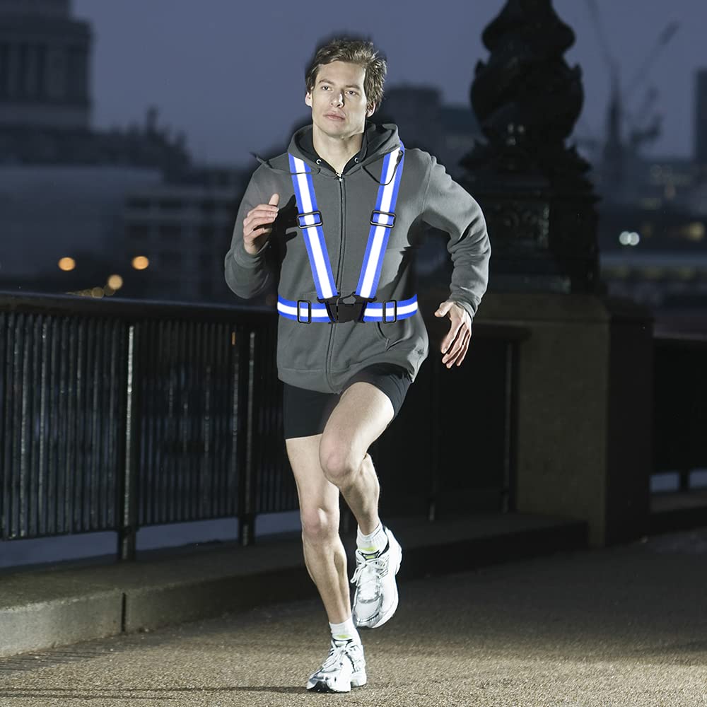 Lot de 2 gilets réfléchissants haute visibilité pour la course à pied, la marche, la randonnée, le cyclisme de nuit