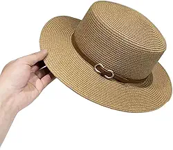 Chapéu de palha sintética macia com alça pode ser molhado dobrado na mala de transporte