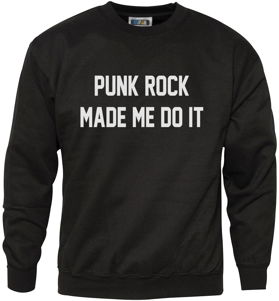 Hotscamp Men's Black Punk Rock Made Me Do It Sweatshirt - XX-Large