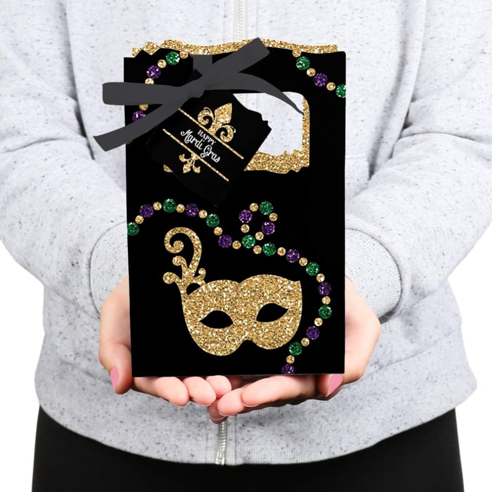 Big Dot of Happiness Mardi Gras - Masquerade Party Favor Boxes - Set of 12 image 5